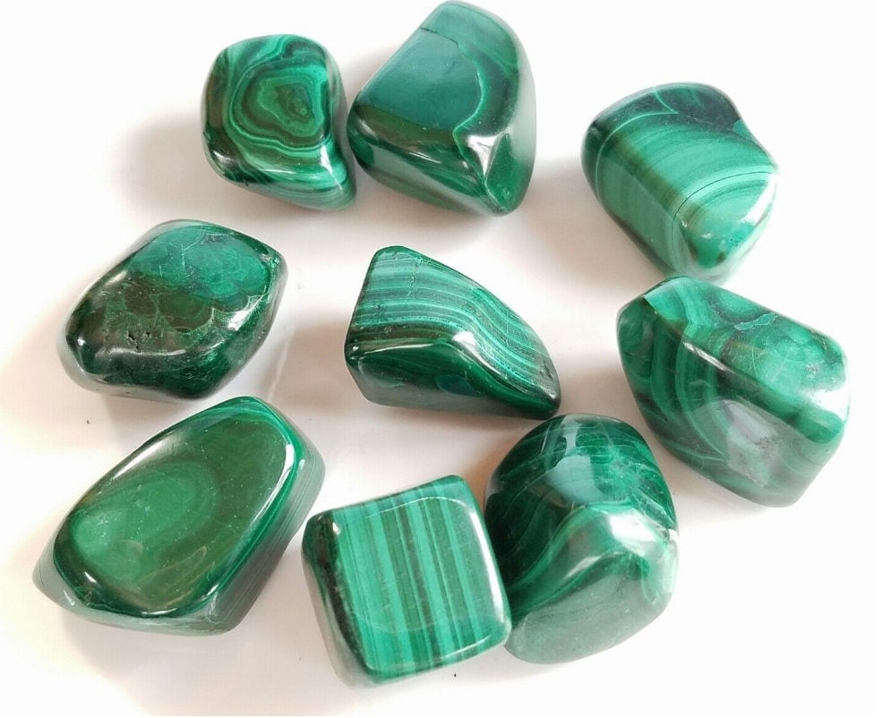 Half Pound 8 Oz Malachite Tumbled Stones 0.75-1" Stones, 1/2 Lb Tumbled Malachite Scorpio Birthstones, Crystal Gemstone For Jewelry Creation