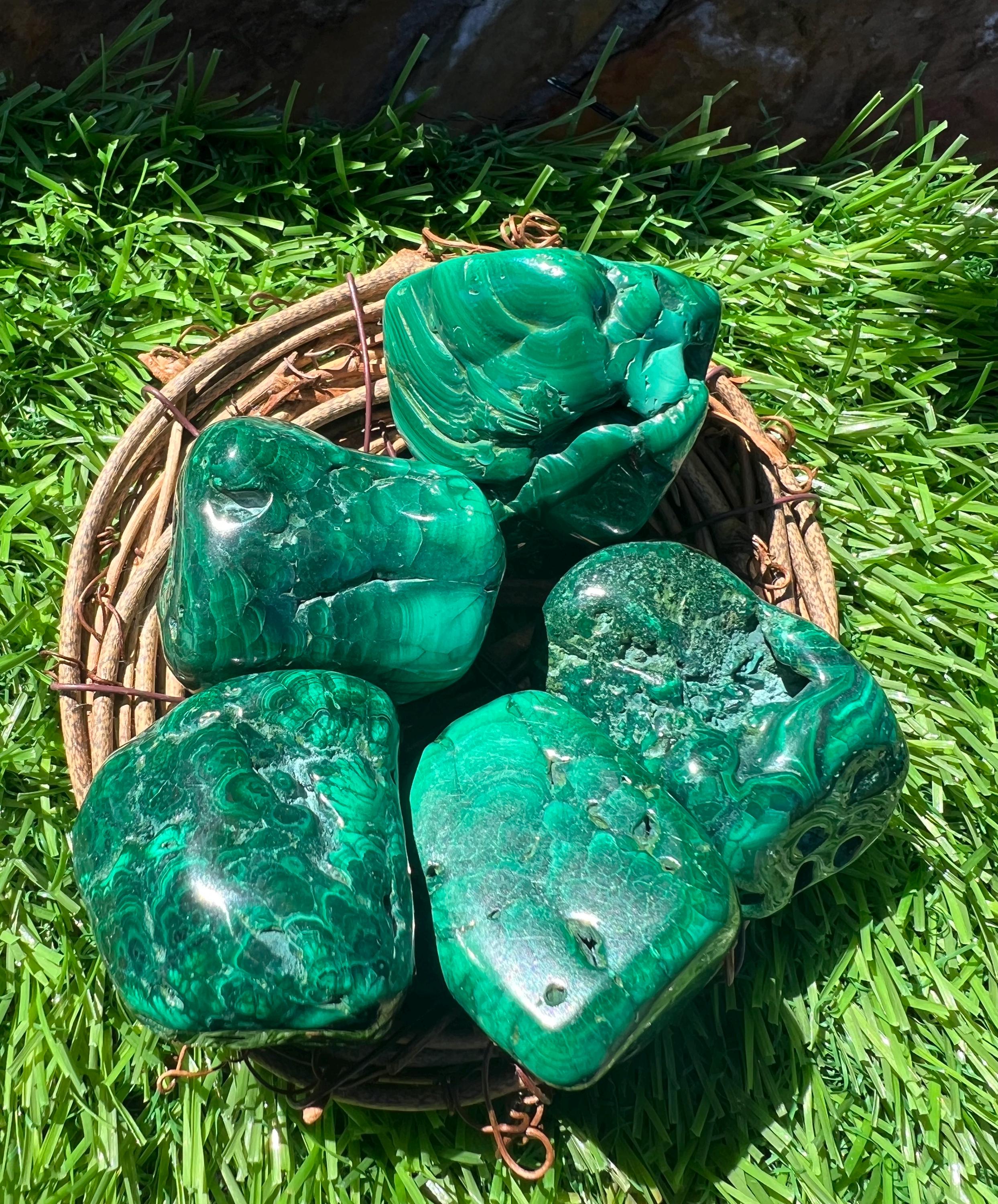 Large Malachite Tumble Stones