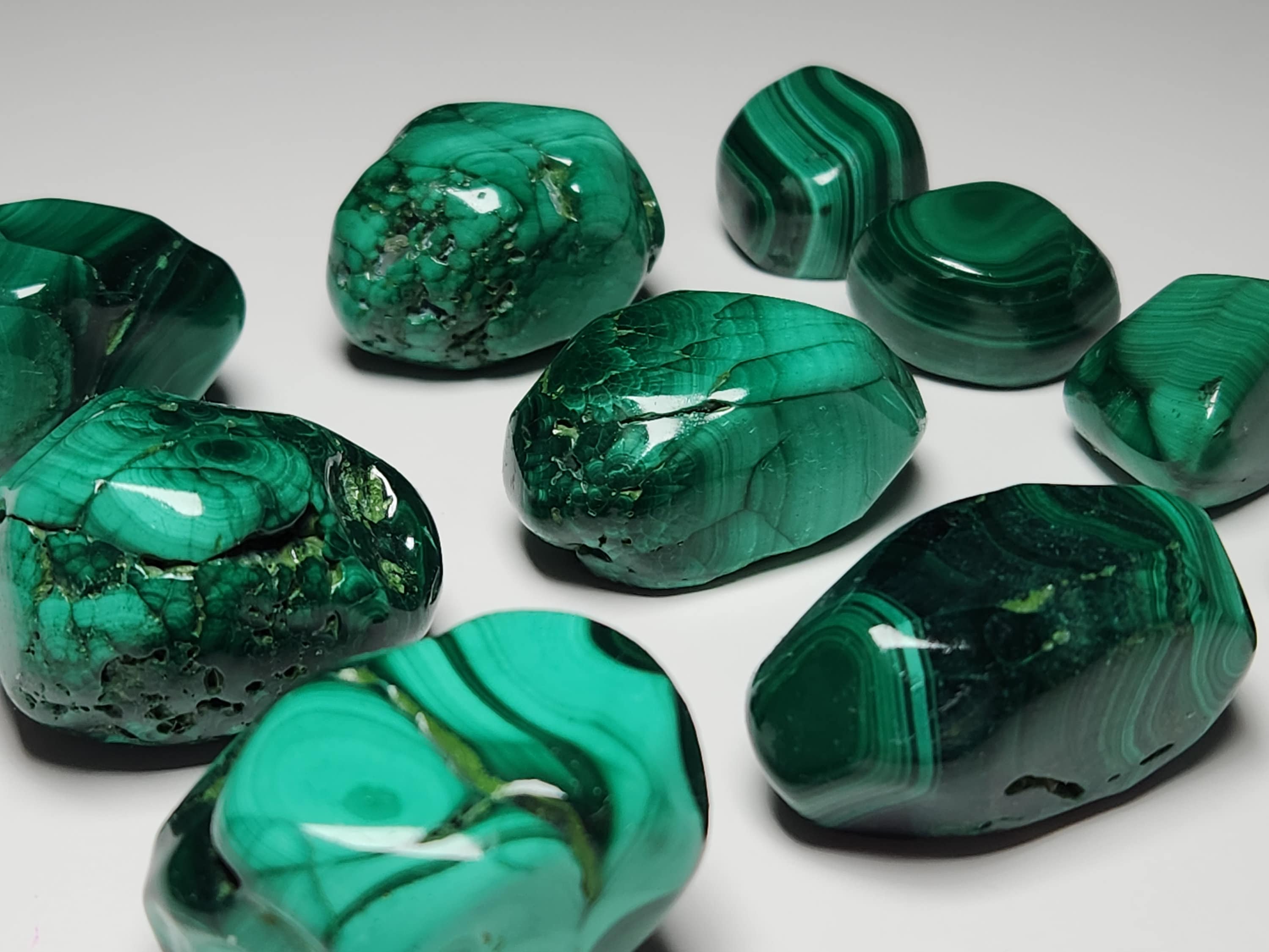 Natural Malachite, Gemstone Tumbles, Malachite ,healing Crystal, Safe Travels, Insomnia, Encouraging Stone. Protection Crystal, Pocket Stone