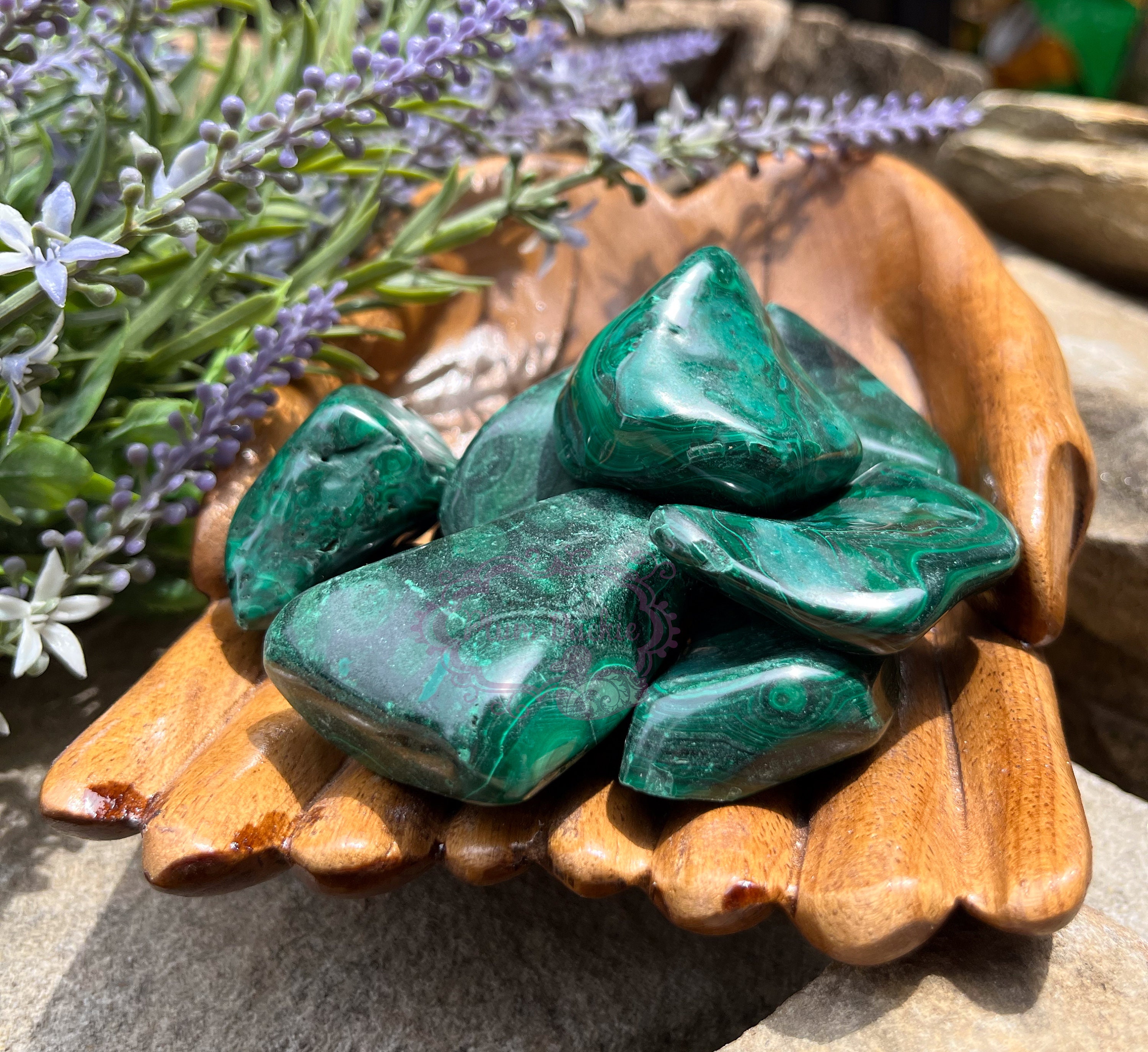 Natural Polished Malachite Tumbled Stones From Congo