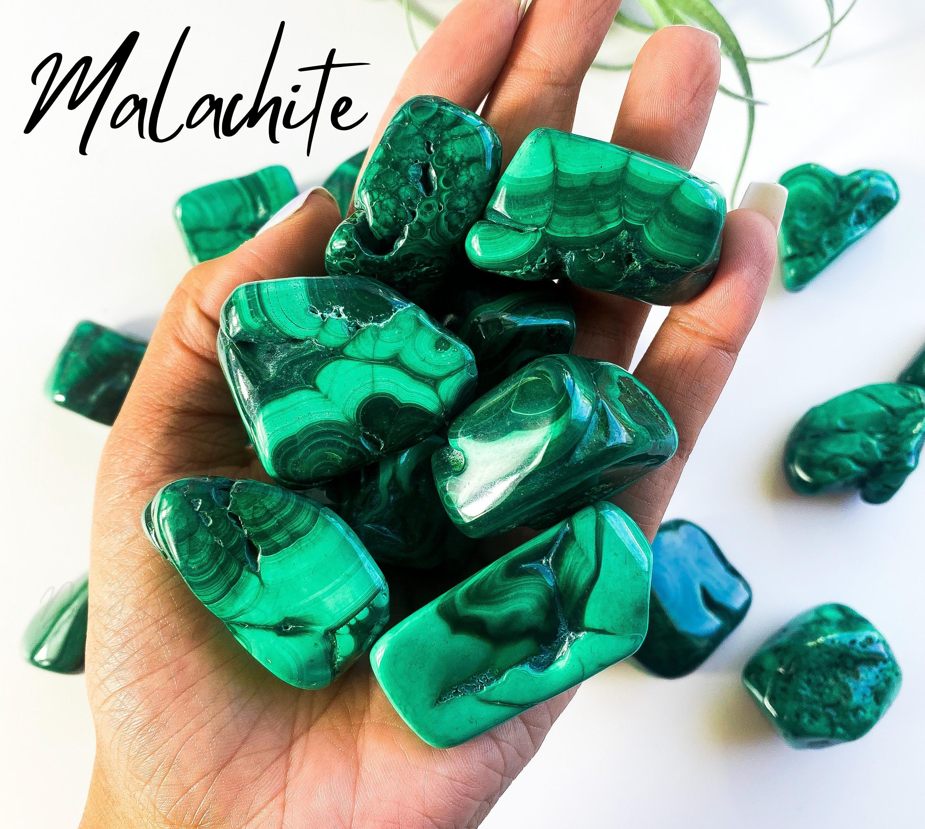 Polished Malachite Tumbles: Travelers Stone