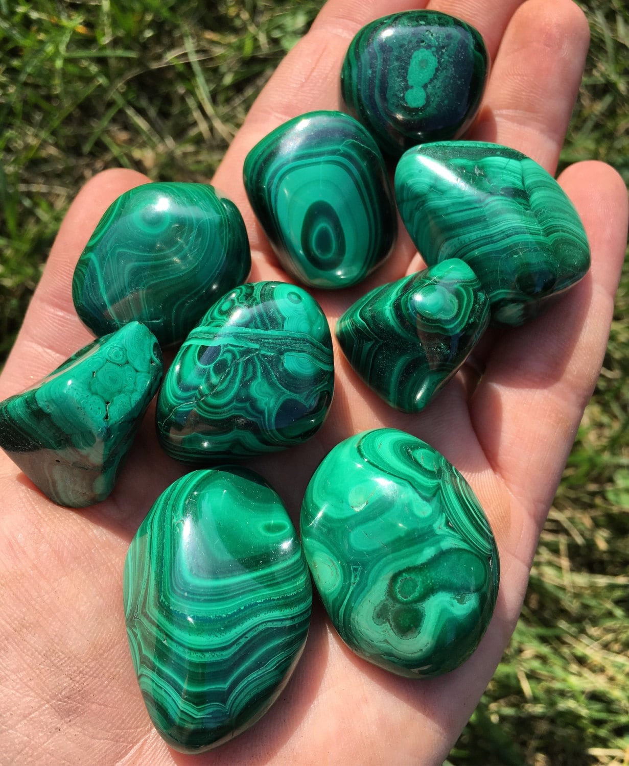 Malachite Tumbled Stone - Multiple Sizes Available - Tumbled Malachite Crystal - Polished Green Malachite Gemstone - Natural Malachite Stone Malachite Tumbled Stone - Multiple Sizes Available - Tumbled Malachite Crystal - Polished Green Malachite Gemstone - Natural Malachite Stone