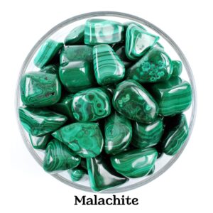 Malachite Tumbled Stone, Natural Transformation Crystal For Heart Chakra, Balance And Growth Malachite Tumbled Stone, Natural Transformation Crystal For Heart Chakra, Balance And Growth