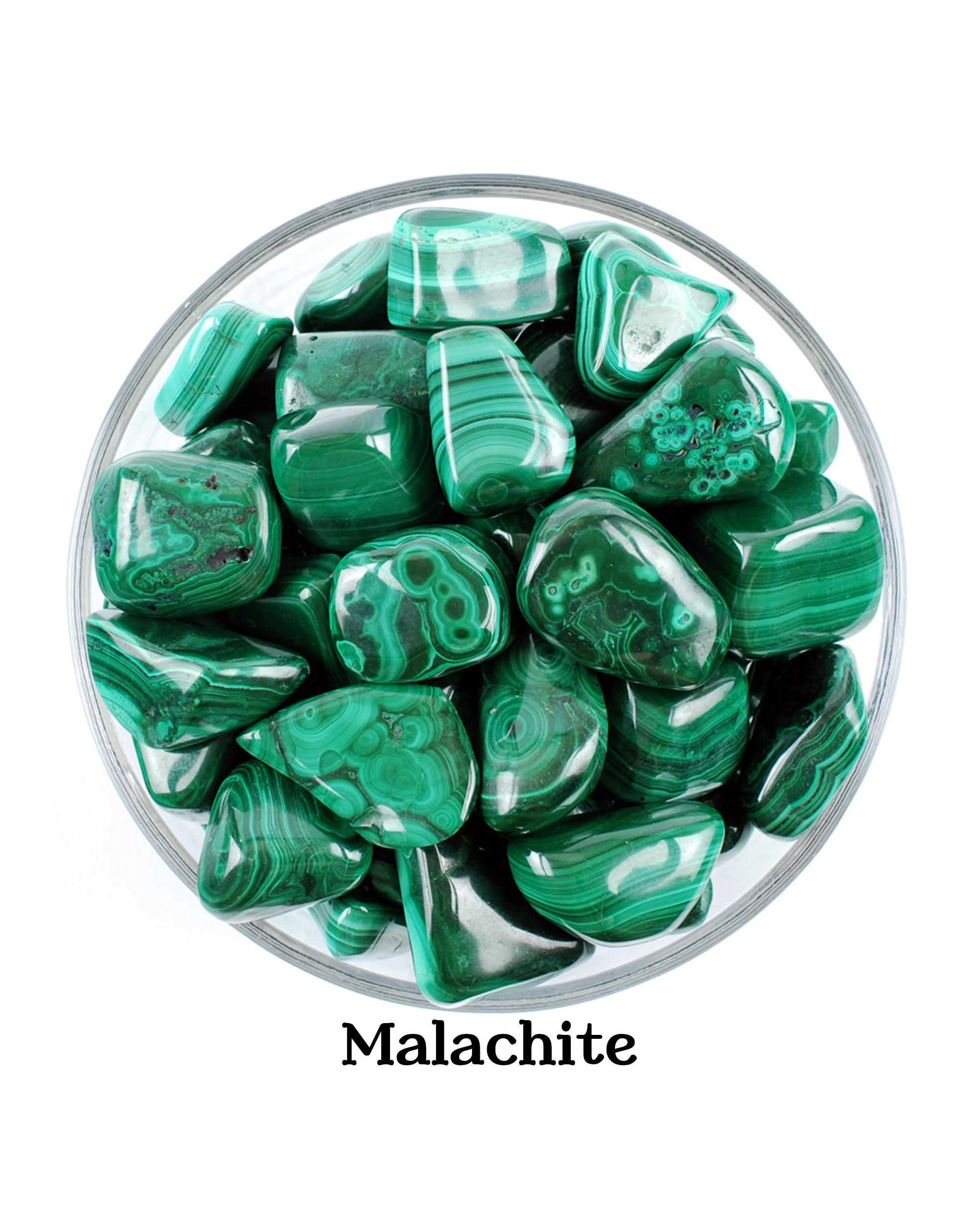 Malachite Tumbled Stone, Natural Transformation Crystal For Heart Chakra, Balance And Growth