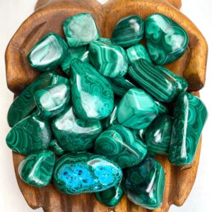 Malachite Tumbled Stone, Polished Pocket Stone, Stone of Abundance Malachite Tumbled Stone, Polished Pocket Stone, Stone of Abundance