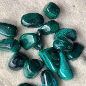 Malachite Tumbled Stone, Small Malachite Tumble Malachite Tumbled Stone, Small Malachite Tumble