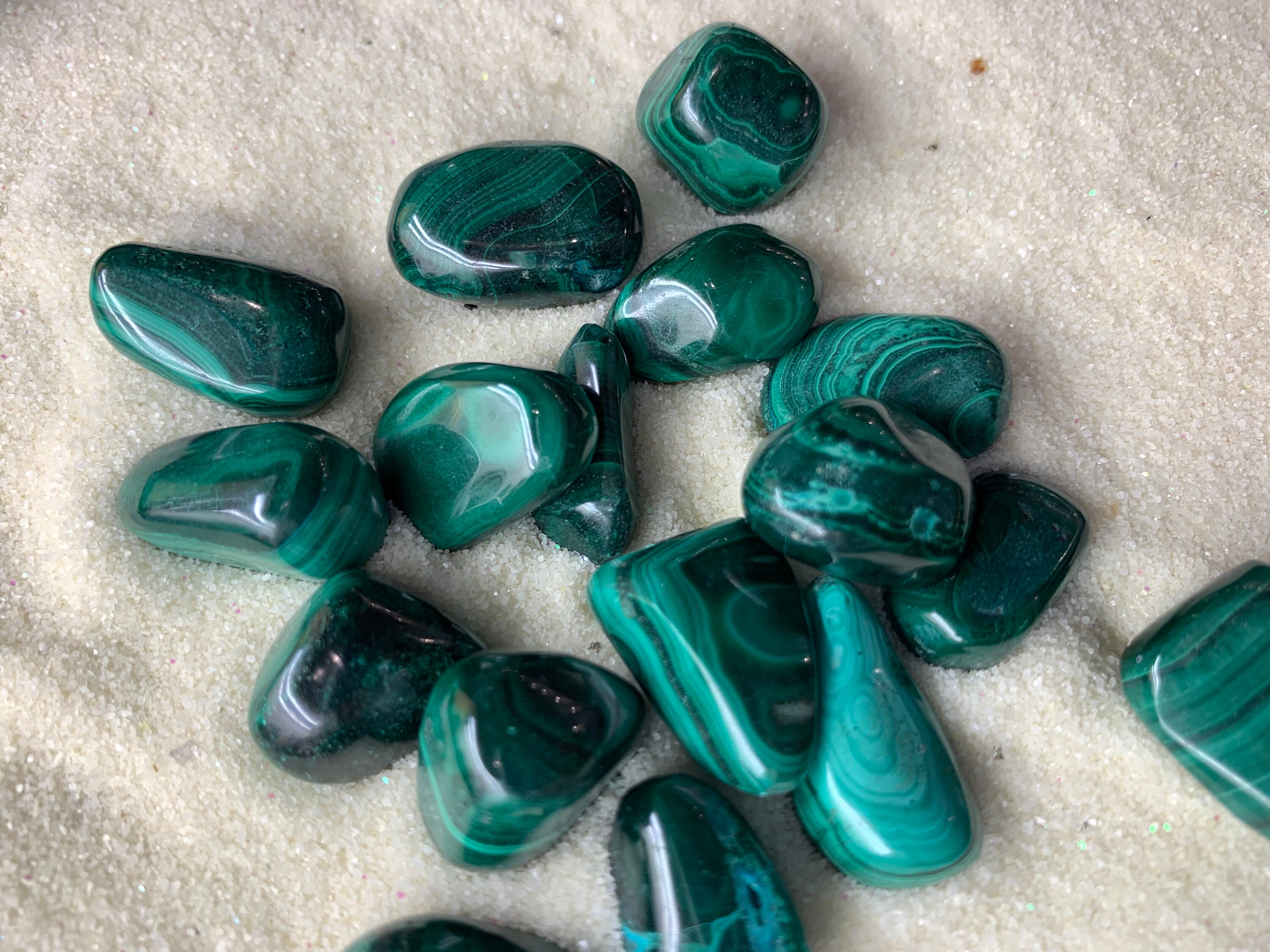 Malachite Tumbled Stone, Small Malachite Tumble