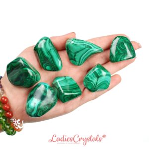 Malachite Tumbled Stone, Transformation, Protection And Heart Healing Gemstone, Heart Chakra Anxiety Relief Crystal, Gift Scorpio Capricorn Malachite Tumbled Stone, Transformation, Protection And Heart Healing Gemstone, Heart Chakra Anxiety Relief Crystal, Gift Scorpio Capricorn