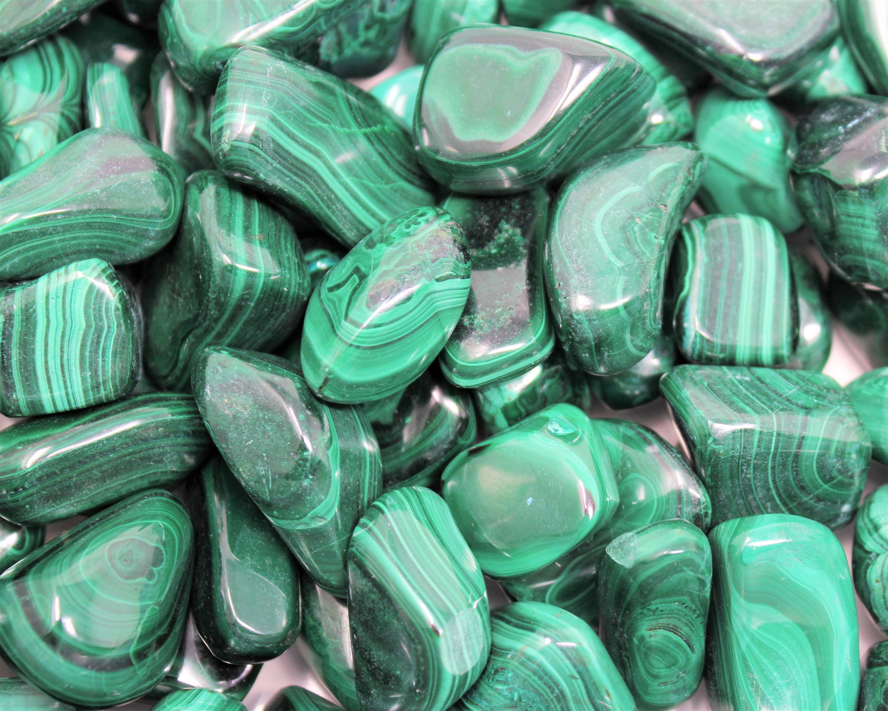 Malachite Tumbled Stones, Medium: Choose Ounces Or Lb Bulk Wholesale Lots ('a' Grade Crystals)