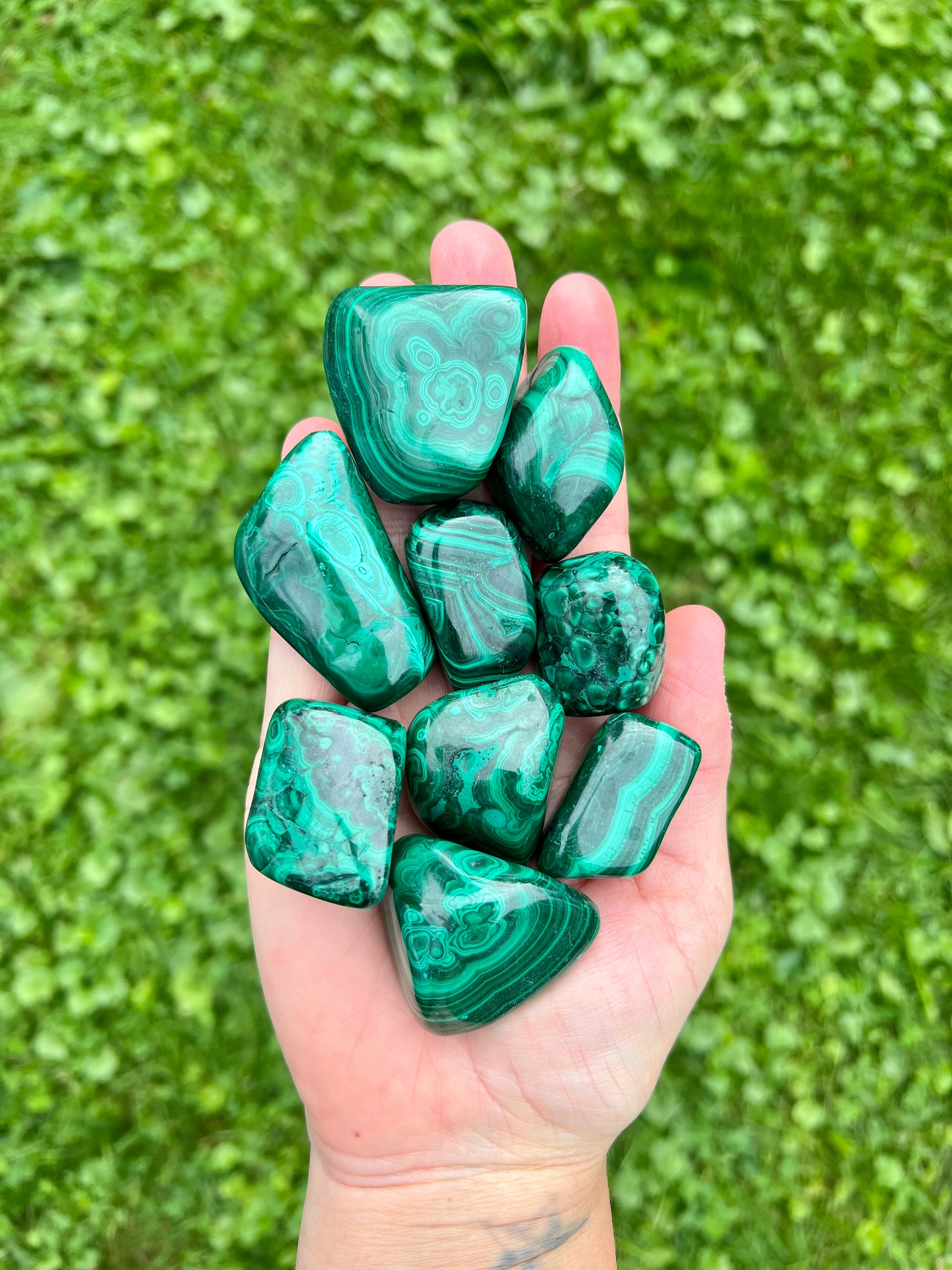 Malachite Tumbled Stones | Malachite Pocket Stone