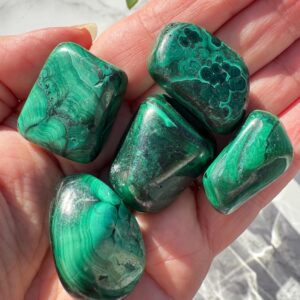 Malachite Tumbles, Crystals for Decor and Meditation Malachite Tumbles, Crystals for Decor and Meditation