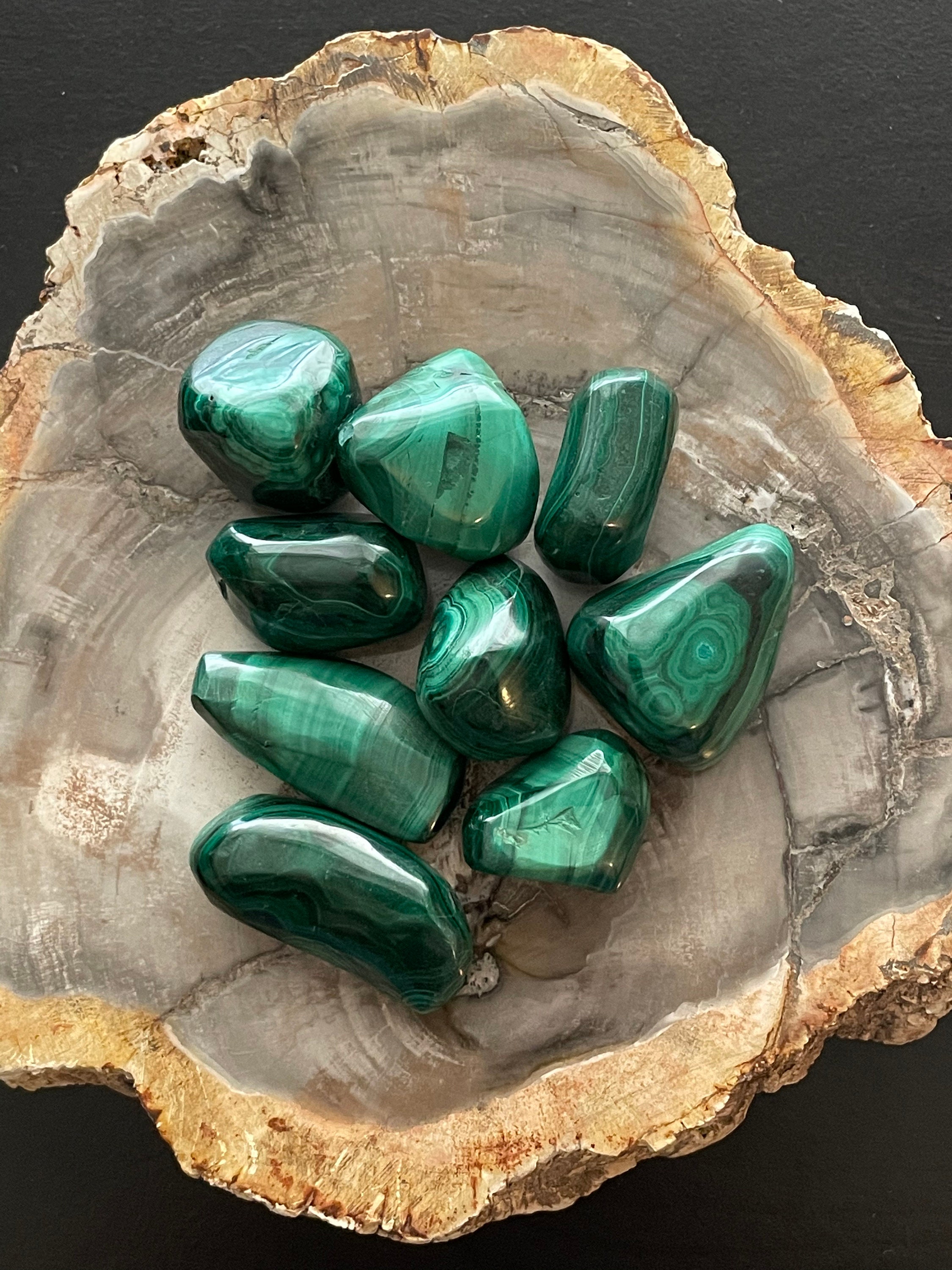 Malachite Tumbles/protection Stone/crystals For Healing/metaphysical Stones/polished Stones