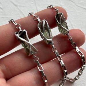 Genuine Moldavite Bracelet: Certified Meteorite Crystal, Czech Stone