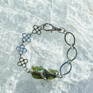 Genuine Moldavite Bracelet: Cosmic Green Crystal, 2.9g Meteorite