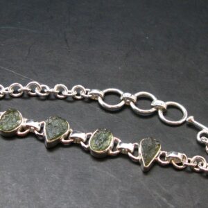 Moldavite Silver Bracelet - 8" - 14.56 Grams