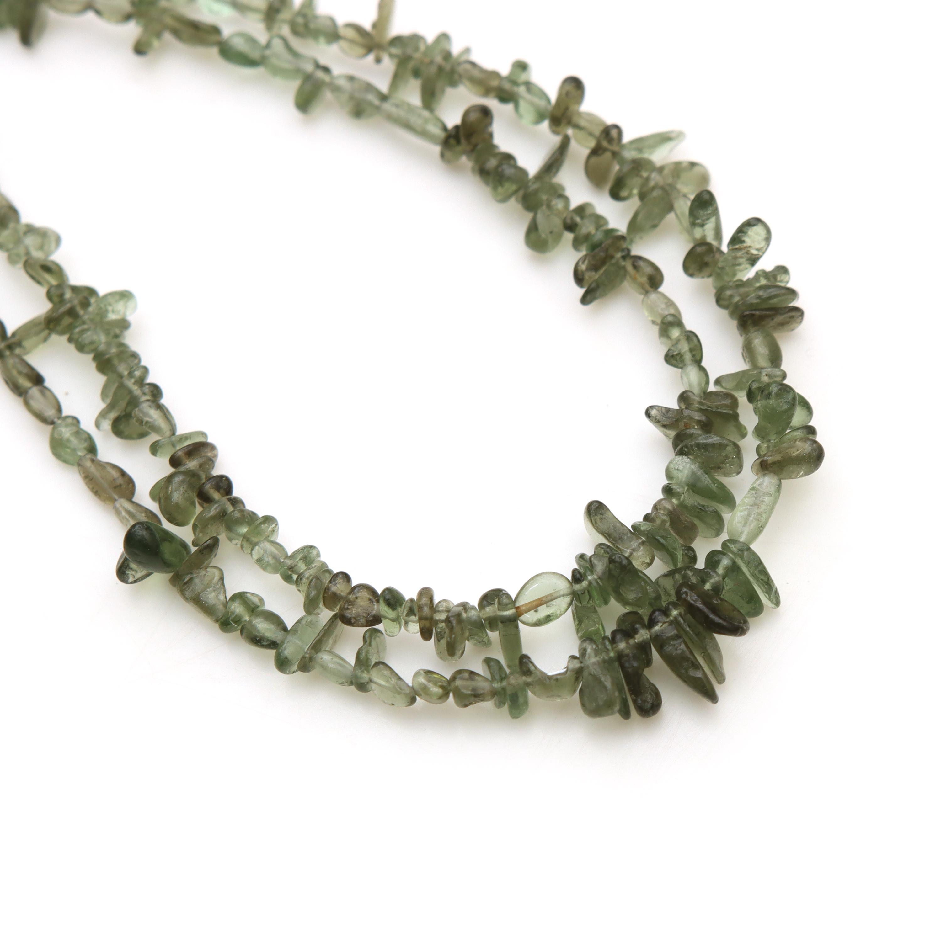 Authentic Moldavite Flush Smooth Chips Beads, 2.5x4 Mm To 4x9 Mm, Czech Republic Chips, Genuine Moldavite Chips, 17 Inches Full Strand