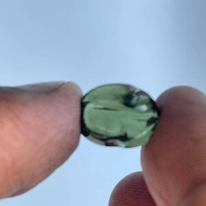 Moldavite carved fancy polished rough , 13x12x5mm size, natural and rare stone