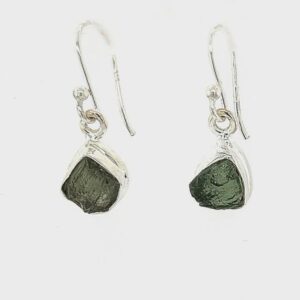 Moldavite Earring Raw Moldavite Earring 925 Silver Earring handmade earring moldavite earring for women tiny earrings gifts for her