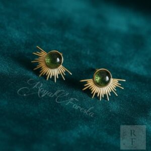 Raw Moldavite Earrings, 925 Handmade Silver Jewelry, Women Gift For Anniversary Natural Moldavite