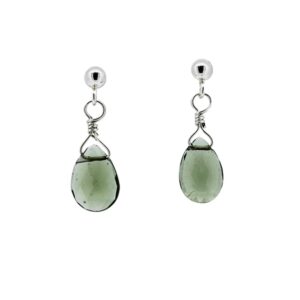 Moldavite Earrings / Moldavite Silver Earrings / Sterling Silver / 925 / Jewelry Earring / Green / Meteorite / CHARIS Jewelry / CH-APR24-003