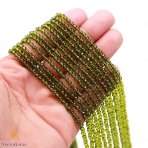 Aaa+ Green Moldavite Microcut Faceted Beads,3-3.25 Mm Moldavite Glass Rondelle Beads,13"gemstone Beads For Handmade Jewelry