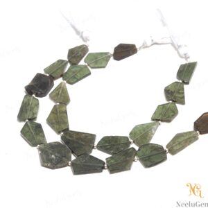 Aaa+ Green Moldavite Faceted Nugget Beads,natural Moldavite Step Cut Briolette Nuggets Beads,8" Moldavite Gemstone Bead For Handmade Jewelry