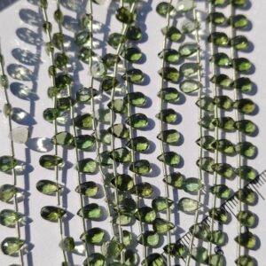 Moldavite Faceted Tear Drops Briolette - Moldavite rose cut Tear drops - Jewellery designing - moldavite crystal - Czech Republic - Earrings