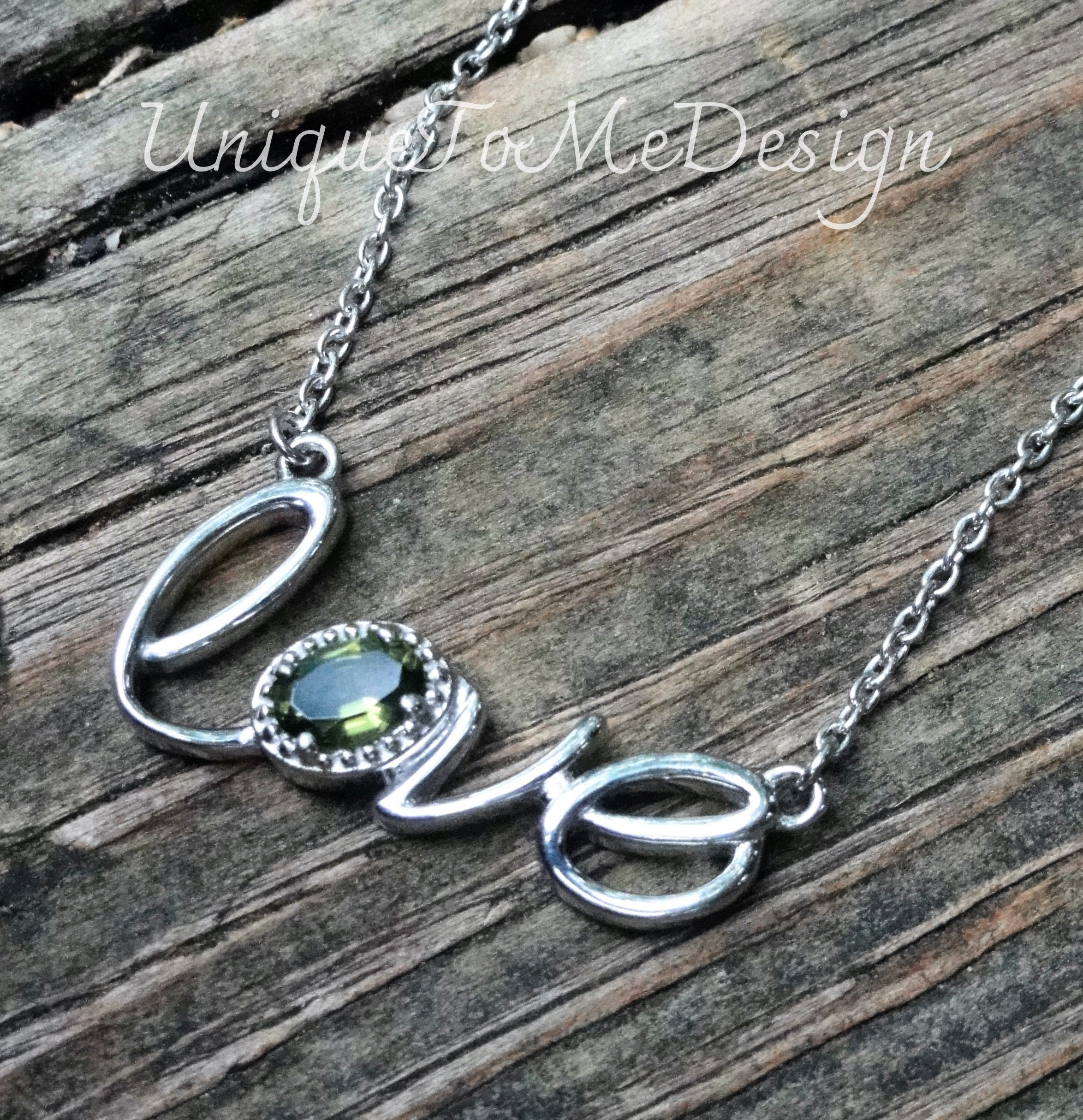 925 - Genuine 1ctw Moldavite Necklace, Sterling Silver, Natural Genuine Czech. Rep. Moldavite Love Necklace, Faceted Moldavite Meteorite