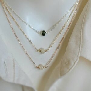 Authentic moldavite 8mm necklace. Libyan desert glass necklace. Gold, Rose Gold or sterling silver available..
