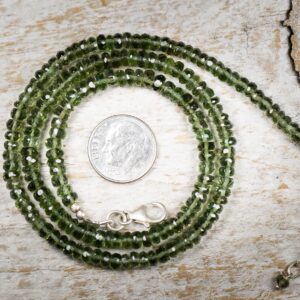 Moldavite Necklace - Faceted Moldavite 4-5mm Rondelle Necklace