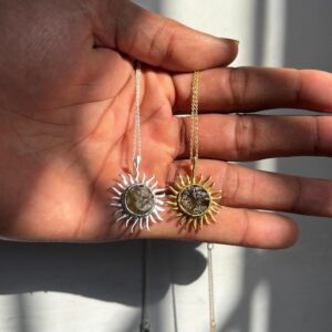 Handmade Moldavite Necklace: Sterling Silver, 14K Gold Plated