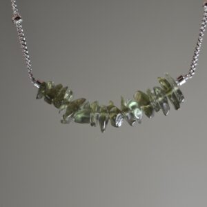 Moldavite Necklace In Sterling Silver, 14k Gold Fill // Tektite // Moldavite Chip Necklace // Czech Moldavite // Healing // Raw Moldavite