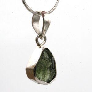 Natural Moldavite Necklace, Meteor Glass Jewelry, Healing Jewelry