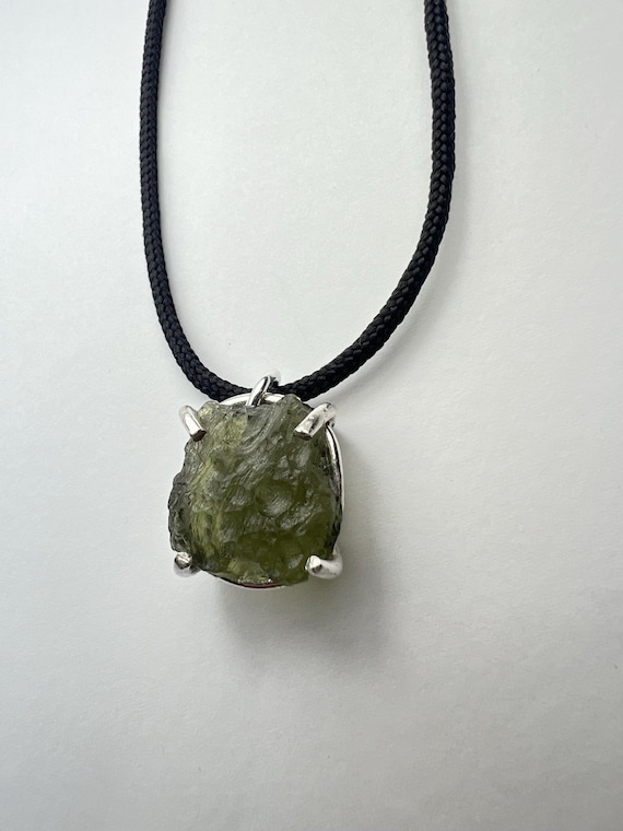 Moldavite Necklace: Protection & Healing Crystal, Everyday Cord Jewelry