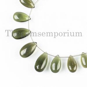 Rare! Moldavite Plain Pear Beads, Smooth Big Size Pear Beads, Authentic Moldavite Pear Beads Strand, Wholesale Bulk Gemstone Suppliers