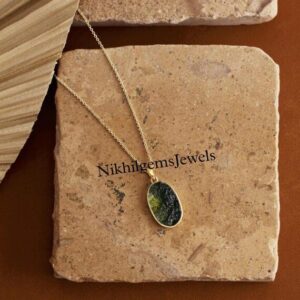 A-grade Moldavite Pendant: 925 Sterling Silver, High Vibration Jewelry A-grade Moldavite Pendant: 925 Sterling Silver, High Vibration Jewelry