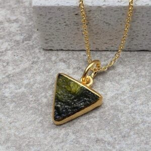 A Grade Natural Raw Moldavite Pendant In Sterling Silver, Handmade Pendant, Coffin Shape Pendant, Women's Jewelry A Grade Natural Raw Moldavite Pendant In Sterling Silver, Handmade Pendant, Coffin Shape Pendant, Women's Jewelry