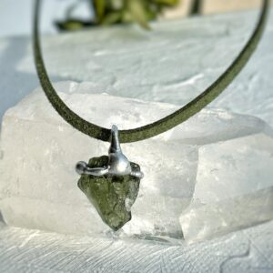 Genuine Moldavite Pendant: 1.8g Meteorite Crystal Necklace Genuine Moldavite Pendant: 1.8g Meteorite Crystal Necklace