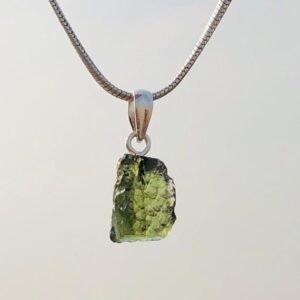 Handmade Czech Moldavite Pendant: 925 Sterling Silver Jewelry Handmade Czech Moldavite Pendant: 925 Sterling Silver Jewelry