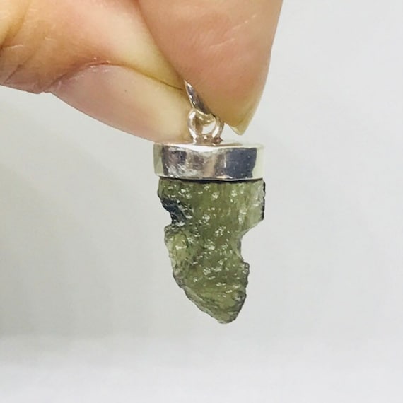 Moldavite Pendant - Sterling Silver - Birthstone Jewelry - Genuine Moldavite Jewelry - Green Moldavite Pendant - Powerful Healing Crystal Moldavite Pendant - Sterling Silver - Birthstone Jewelry - Genuine Moldavite Jewelry - Green Moldavite Pendant - Powerful Healing Crystal