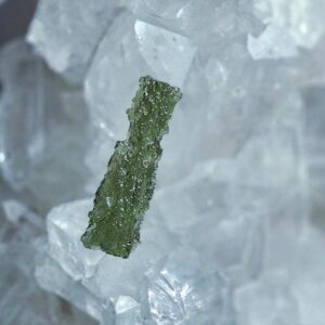 Genuine Moldavite Crystal: Angel Chime Stick, Czech Republic (1.99g, 38mm, Certificate Included)