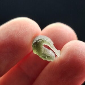 Moldavite Angel Chiming Tektite .6g, Genuine Moldavite - Raw Authentic Moldavite Stone