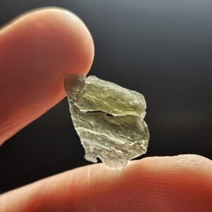 Moldavite Angel Chiming Tektite .53g, Genuine Moldavite - Raw Authentic Moldavite Stone