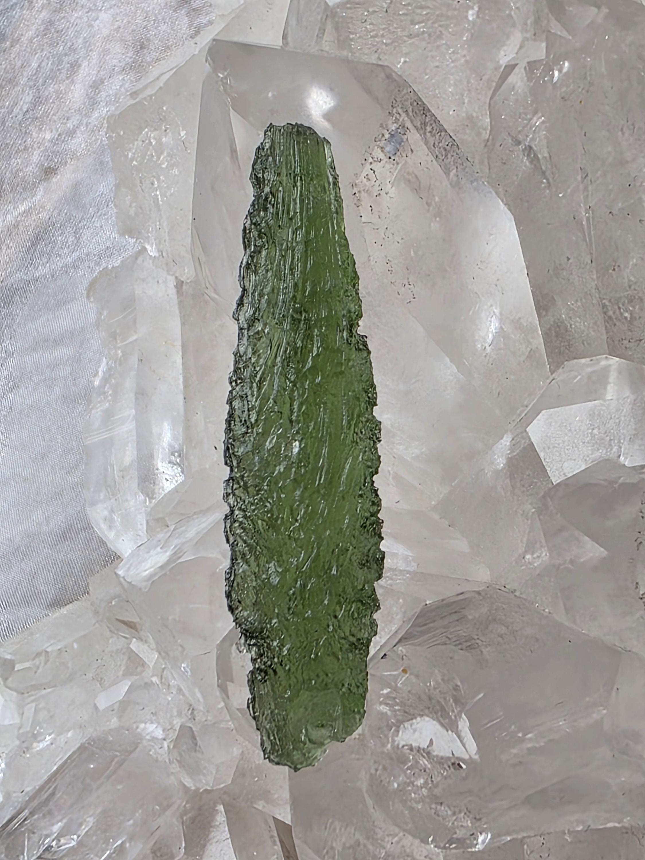 Certified Rough Moldavite Crystal: Bohemian Green Meteorite Talisman (3.84g) Certified Rough Moldavite Crystal: Bohemian Green Meteorite Talisman (3.84g)