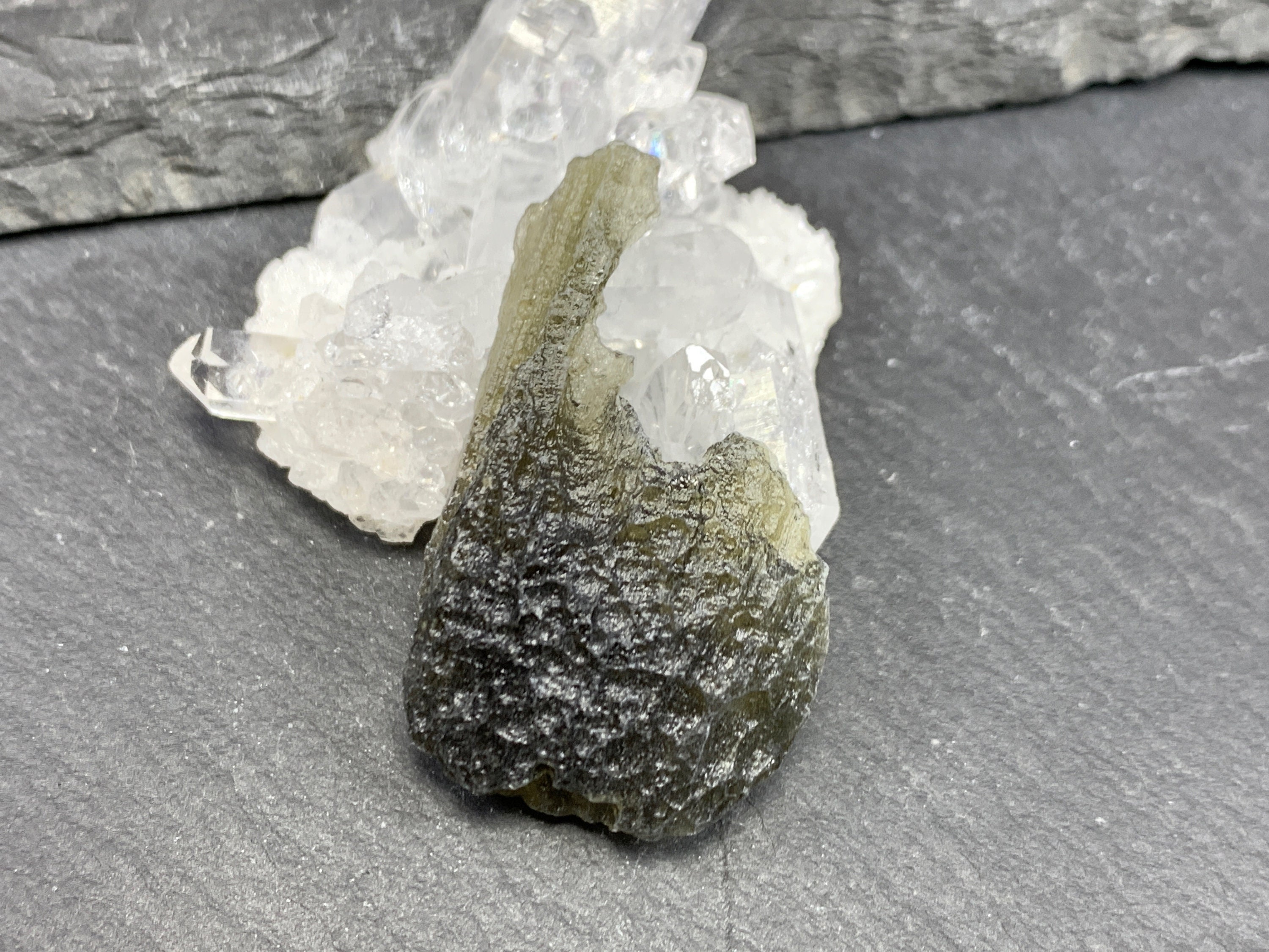 Raw Moldavite Crystal: Genuine Czech Green Tektite