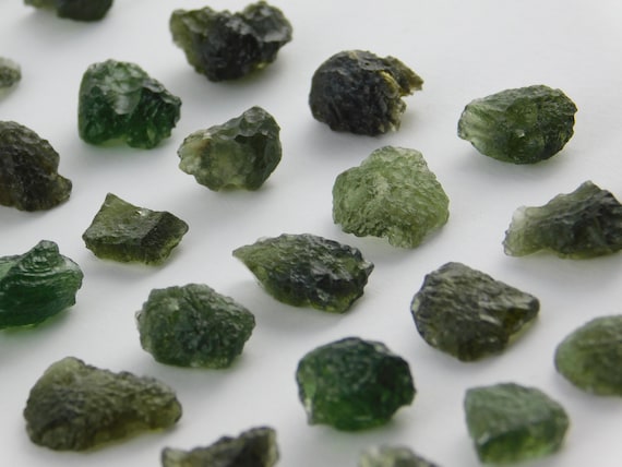 Raw Czech Moldavite Crystal Lot, Heart Chakra Stone