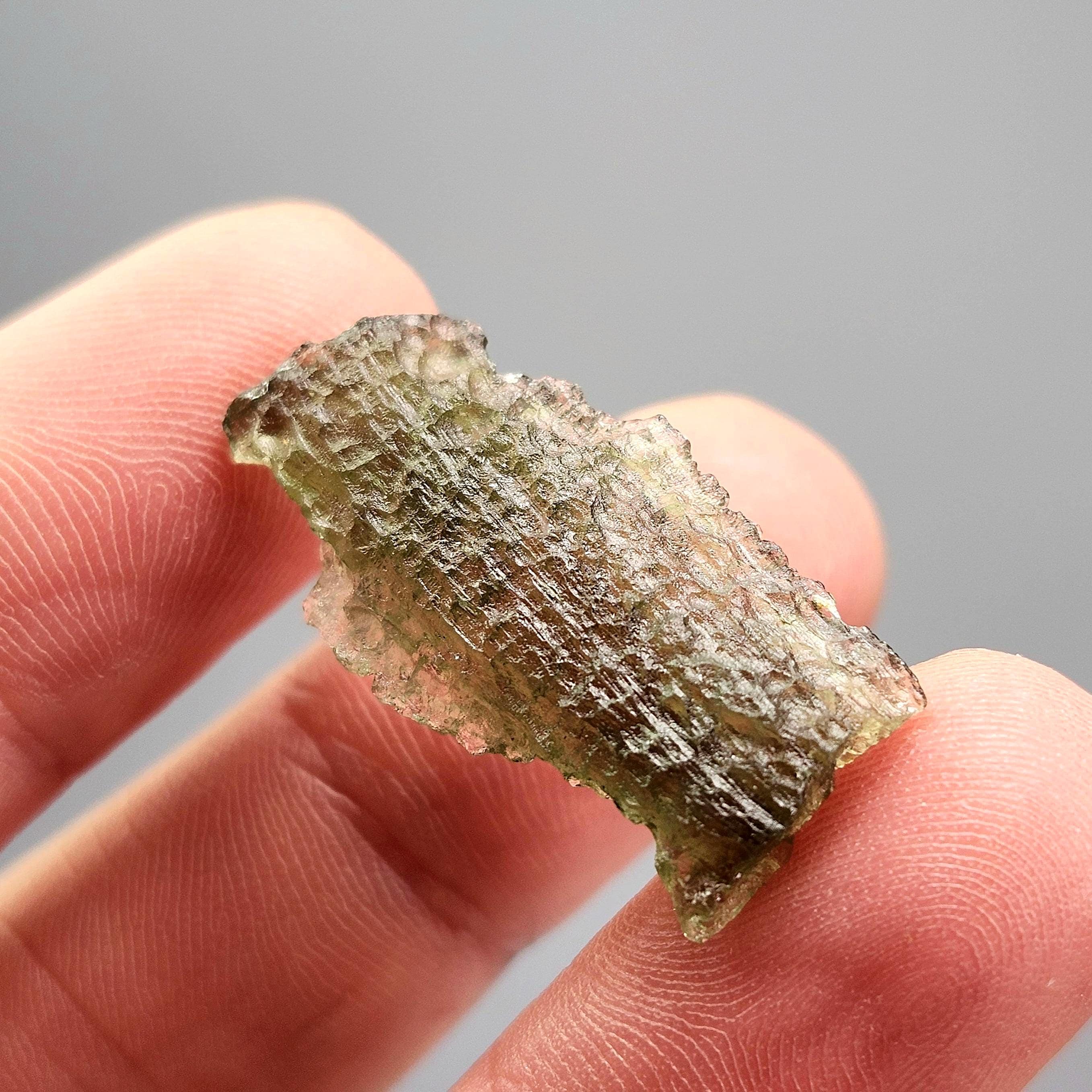 Genuine Moldavite Specimen 1.8g, Authentic Raw Moldavite Crystal Genuine Moldavite Specimen 1.8g, Authentic Raw Moldavite Crystal