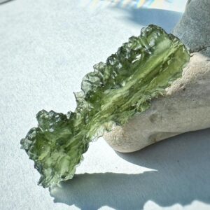 Ježkovna Moldavite: 3.9g Rough Green Talisman With Certificate