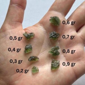 Mini Moldavite Crystal: Raw Meteorite Talisman (0.1-0.9g)