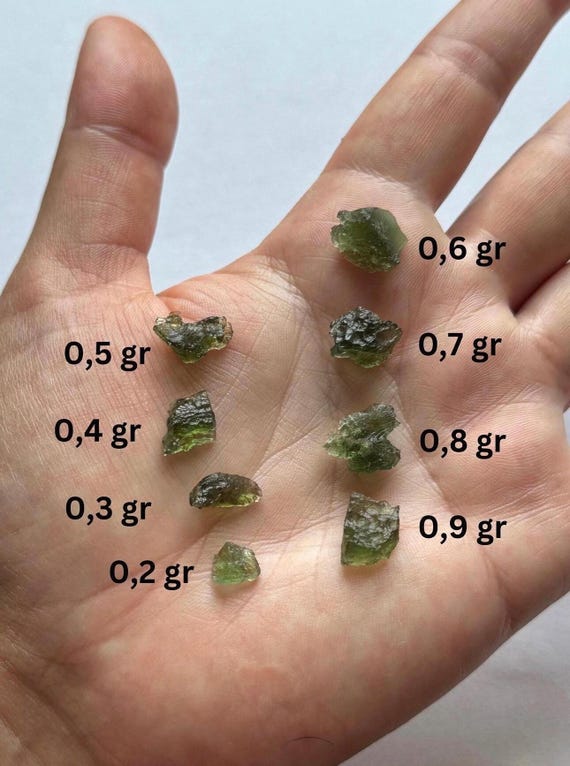 Mini Moldavite Crystal: Raw Meteorite Talisman (0.1-0.9g)